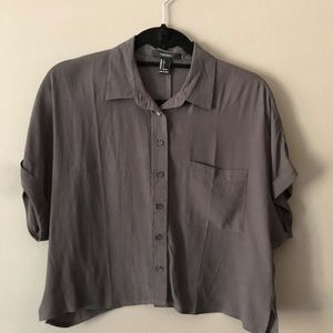 Crop button down top